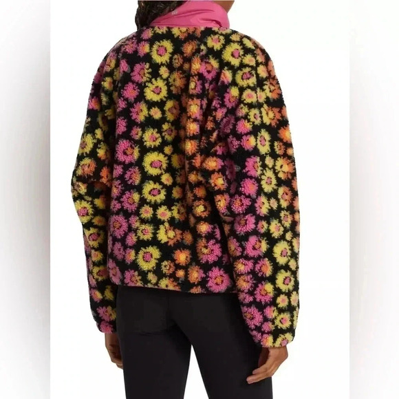 Free People Movement Rocky Ridge Pink Daisy Floral Sherpa Jacket Size Large - Picture 5 of 12